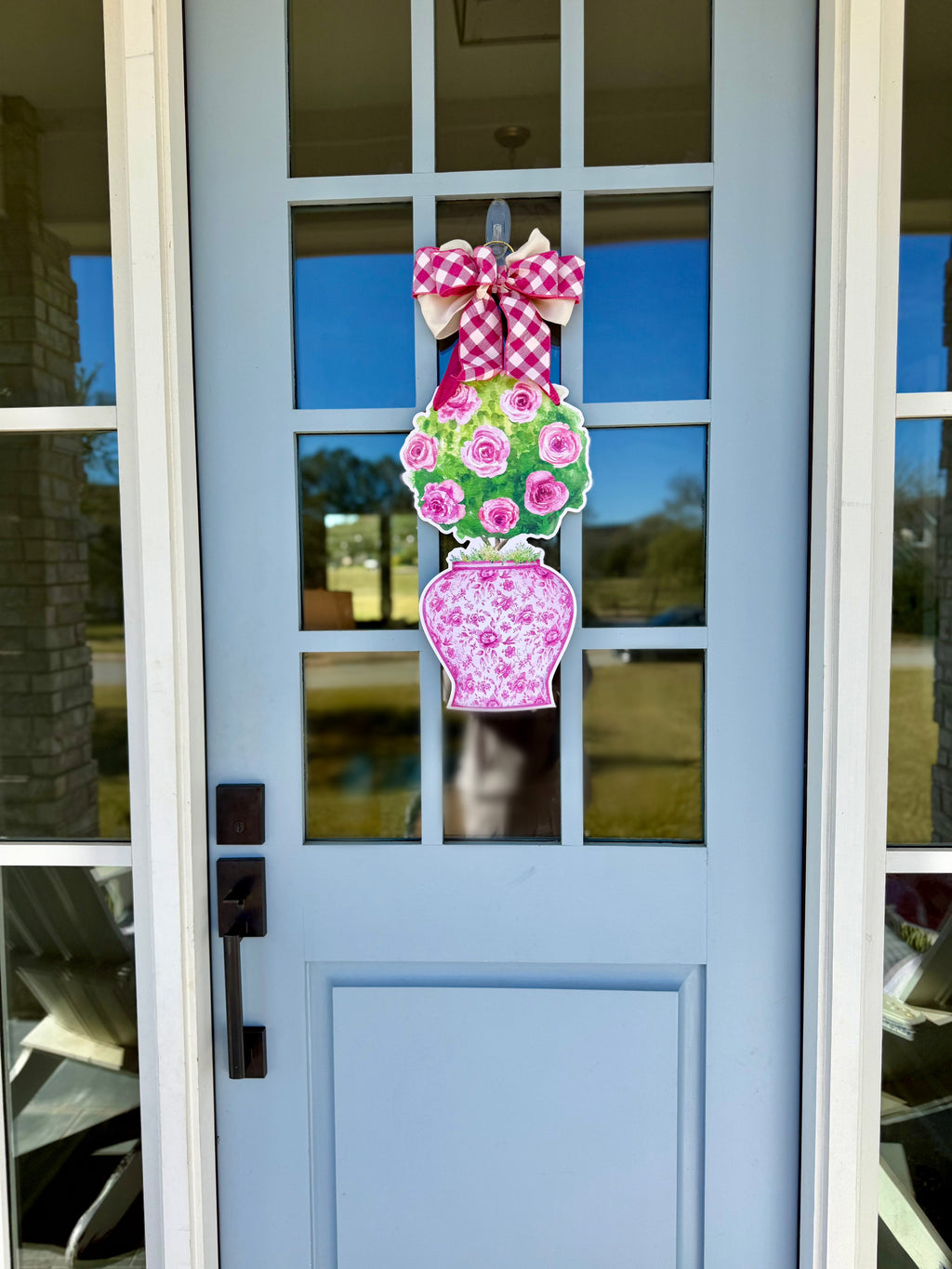 Rosy Topiary Door Hanger