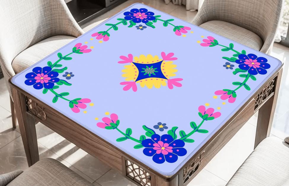 Pink Primary Mahjong Mat Tabletop