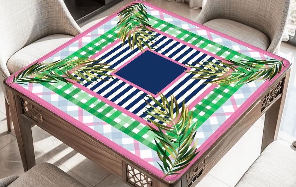 Preppy Palms Mahjong Mat