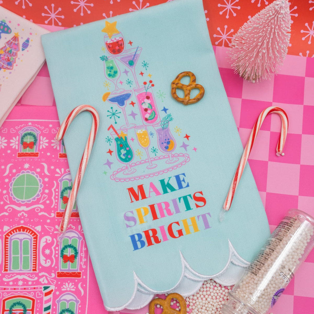 Make Spirits Bright Holiday Cotton Tea Towel