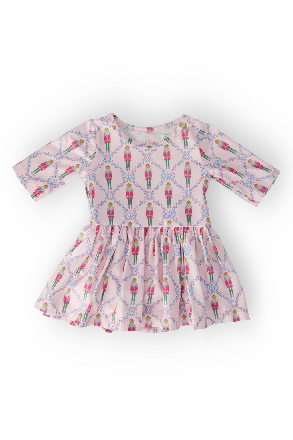 Pink Nutcracker 3/4 Sleeve Twirl Bodysuit