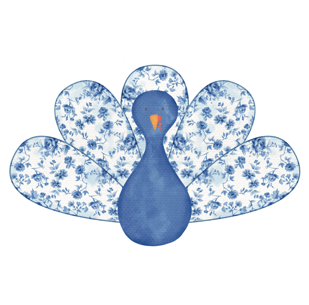 Chinoiserie Turkey (Blue)- Door Hanger