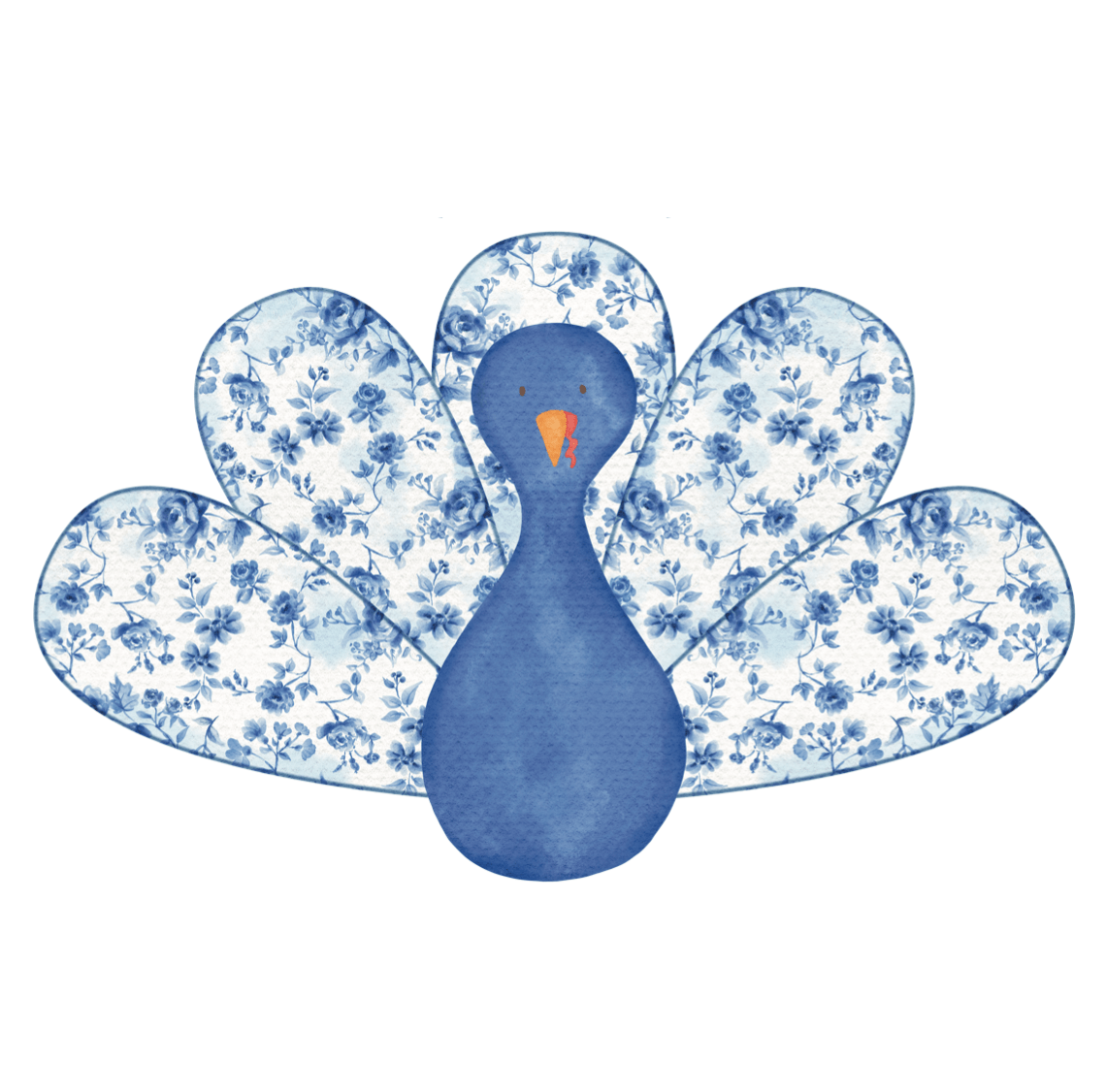 Chinoiserie Turkey (Blue)- Door Hanger