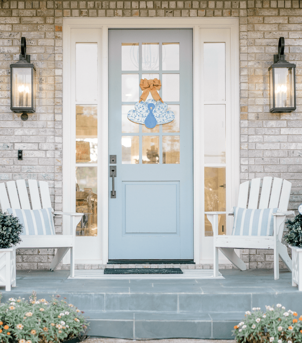 Chinoiserie Turkey (Blue)- Door Hanger