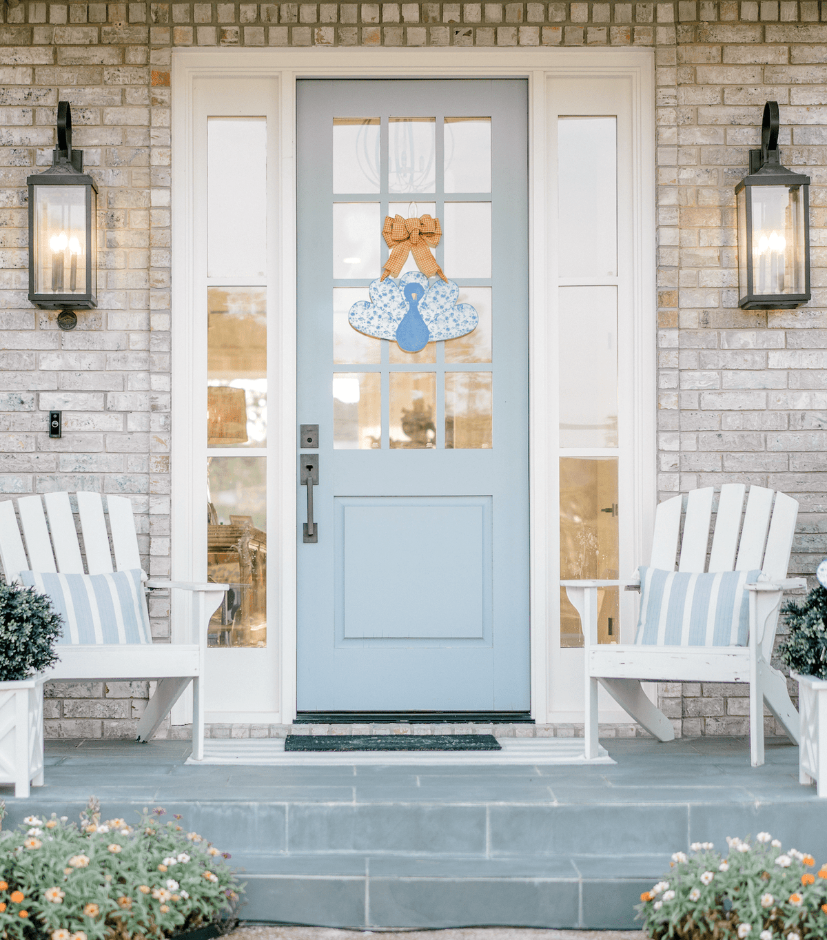 Chinoiserie Turkey (Blue)- Door Hanger