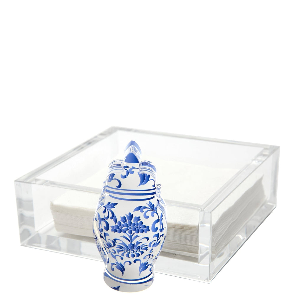 Blue Ginger Jar Acrylic Cocktail Napkin Holder